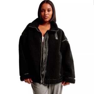 Abercrombie & Fitch Faux Sherpa with Faux Leather Detail